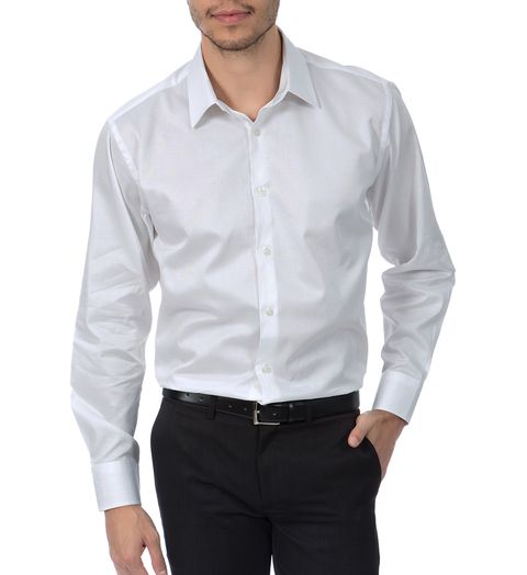 Camisa Social Masculina Branca Lisa Menor preço em Camisa Social Masculina Branca Lisa