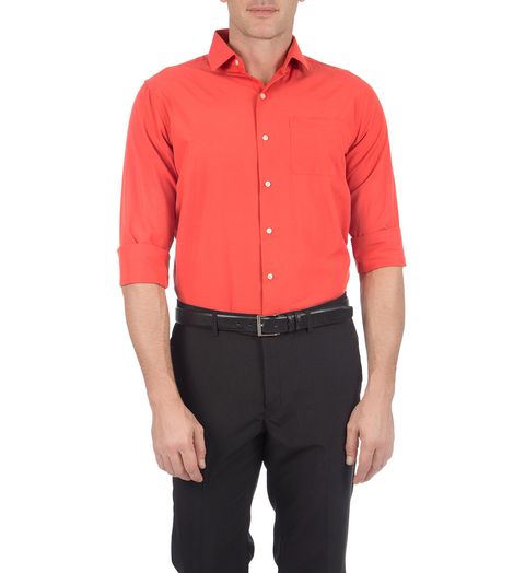 Camisa Social Masculina Laranja Lisa Menor preço em Camisa Social Masculina Laranja Lisa