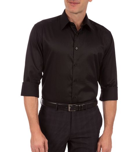 Camisa Social Masculina Preta Lisa Menor preço em Camisa Social Masculina Preta Lisa