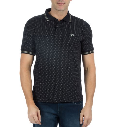 Camisa-Polo-Masculina-Estampada-Preta-