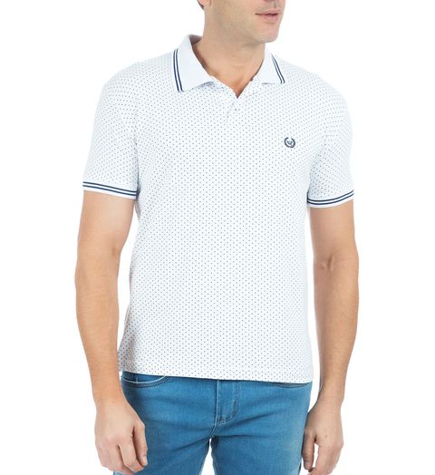 Camisa-Polo-Masculina-Estampada-Branca-