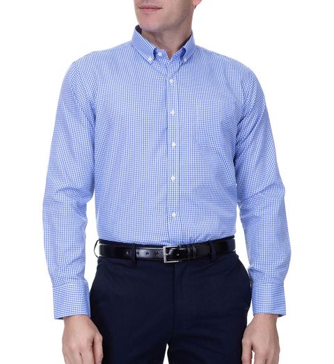 Camisa-Social-Masculina-Manga-Longa-Azul-