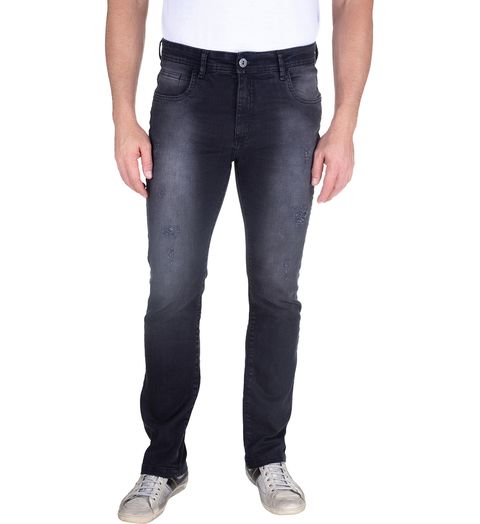 Calca-Jeans-Com-Lavagem-E-Puido-Elastano-Preto