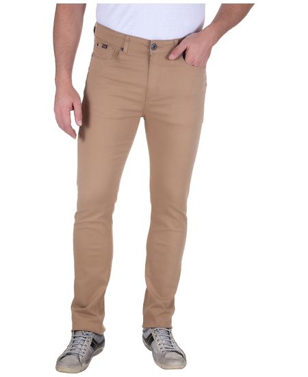 calça skinny bege masculina