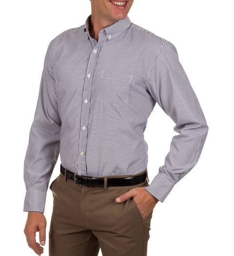 Camisa-Social-Masculina-Azul-Escuro-Listrada