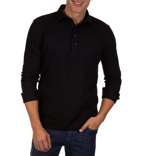 Camisa-Polo-Masculina-Preto-Lisa