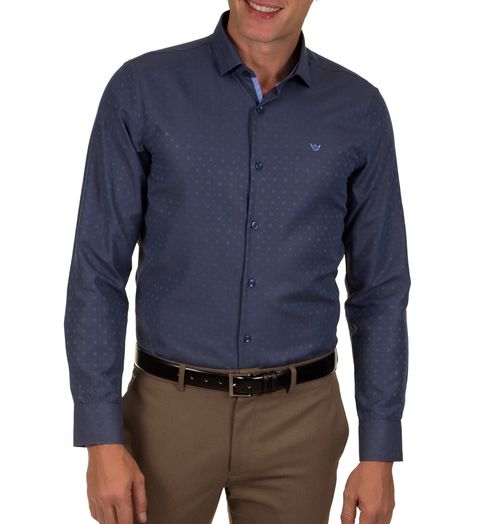 Camisa-Social-Masculina-Azul-Detalhada