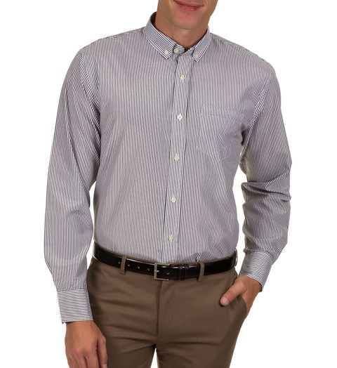 Camisa-Social-Masculina-Preta-Listrada