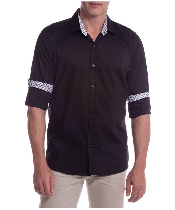 camisa social preta colombo
