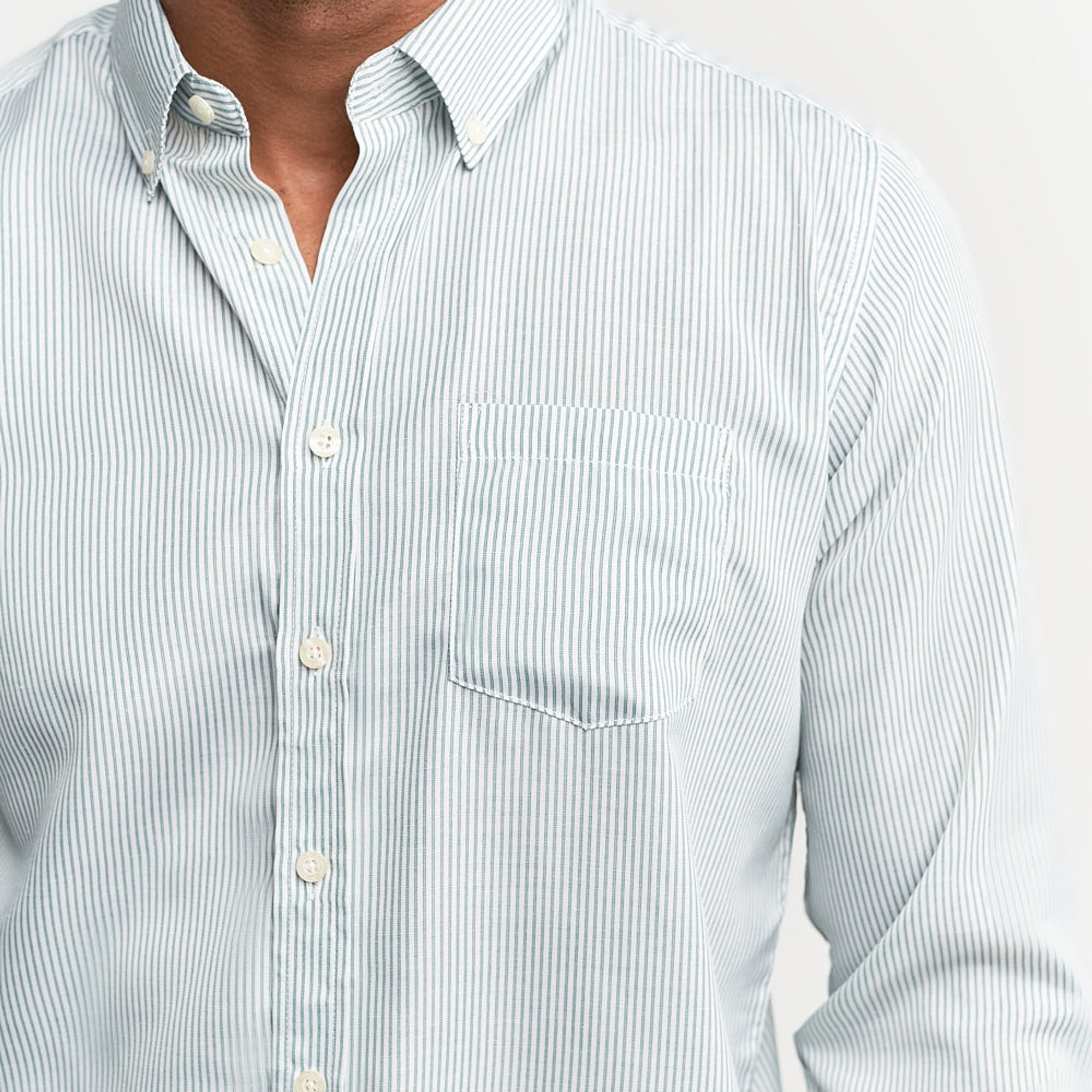 camisa social listrada verde
