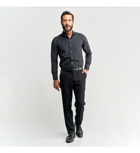 camisa social preta colombo