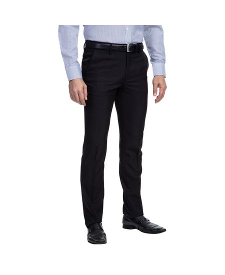 Homem vestindo calça social masculina preta e camisa listrada | Camisaria Colombo
